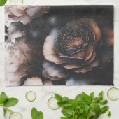 暗いフローラ キッチンタオル (折り畳み)