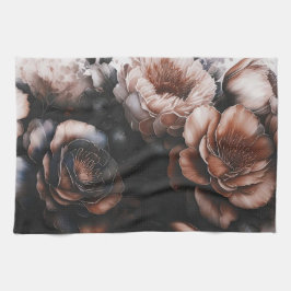 暗いフローラ キッチンタオル