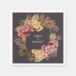 暗いフローラ スタンダードカクテルナプキン