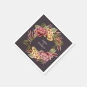 暗いフローラ スタンダードカクテルナプキン (角)
