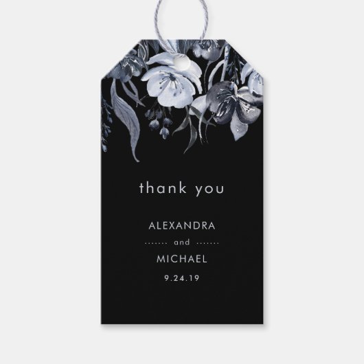 暗いフローラ |ブラックウォーターのカラー結婚式の引き出物 ギフトタグ (正面)
