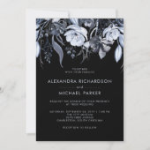 暗いフローラ |ブラックウォーター結婚カラー 招待状 (正面)