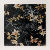 暗いフローラ:水の色シームレ絵画ス。 ジグソーパズル (横)