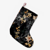 暗いフローラ：水の色シームレ絵画ス。 スモールクリスマスストッキング (正面 (吊り時))