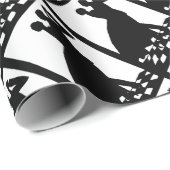 暗いプリントのシルエット結合踊り ラッピングペーパー (ロールコーナー)