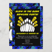 暗いボーリングパーティー誕生日 招待状 (正面/裏面)