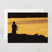 暗いポストカードの魚釣り ポストカード (正面/裏面)