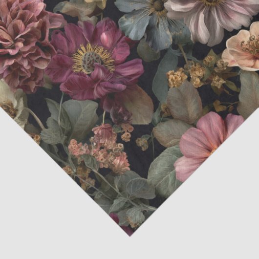 暗いムーディお洒落ーのミュートされたフローラの分離 薄葉紙 (詳細)