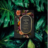 暗いムーディはっきりしたーの野生の花の結婚フォイルの侵入 箔招待状