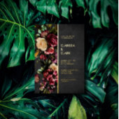 暗いムーディはっきりしたーの野生の花の結婚フォイルの侵入 箔招待状