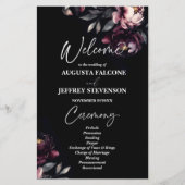 暗いムーディノワールのエレガントな結婚式プログラム (正面)