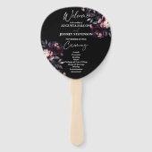 暗いムーディノワールのエレガントな結婚式プログラム ハンドファン (正面)