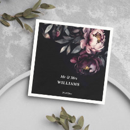 暗いムーディノワールエレガントブルゴーニーテンプレート スタンダードカクテルナプキン