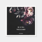 暗いムーディノワールエレガントブルゴーニーテンプレート スタンダードカクテルナプキン (正面)