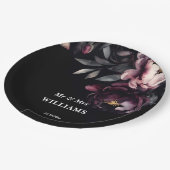 暗いムーディノワールエレガントブルゴーニーテンプレート ペーパープレート (アングル)