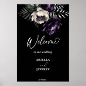 暗いムーディボホエレガントな結婚式のウェルカムサイン ポスター (正面)