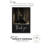 暗いムーディミニマルー写真結婚の サンキューカード