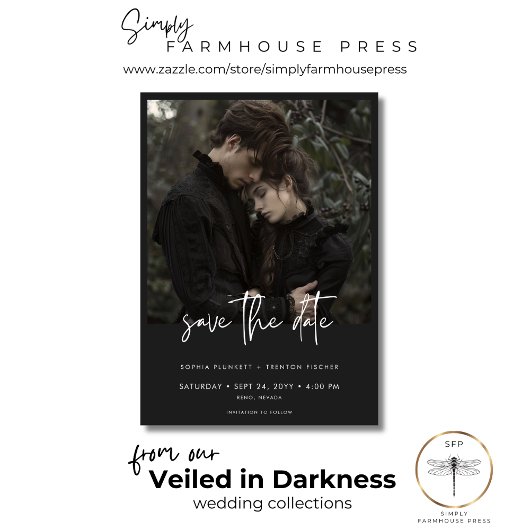 暗いムーディミニマルー写真結婚の セーブザデート