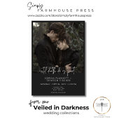 暗いムーディミニマルー写真結婚の 招待状