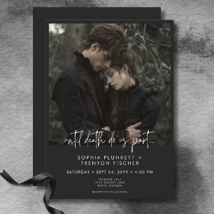 暗いムーディミニマルー写真結婚の 招待状