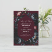 暗いムーディロマンチックな牡丹の結婚ゴシックの写真 セーブザデート (スタンド正面)