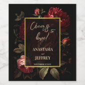 暗いムーディヴィンテージバラ結婚ゴシック ワインラベル (シングルラベル)