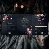 暗いムーディーズのおとぎ話のロマ結婚ンス 三つ折り招待状