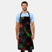 暗いモザイクの下の明るい色のスポット エプロン (着用した状態)