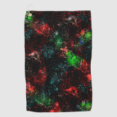 暗いモザイクの下の明るい色のスポット ゴルフタオル (正面)