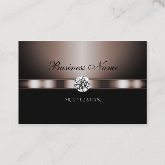 暗いモダンバラ金ゴールドとラインストーンで黒 名刺 (正面)