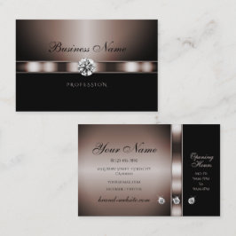 暗いモダンバラ金ゴールドとラインストーンで黒 名刺