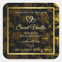 暗いモダン金ゴールドフローラ製品のパッケージラベル