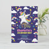 暗いユニコーンの誕生日の虹に輝く 招待状 (スタンド正面)