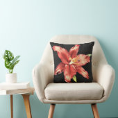 暗いユリの装飾用クッション- 16x16 クッション (椅子)