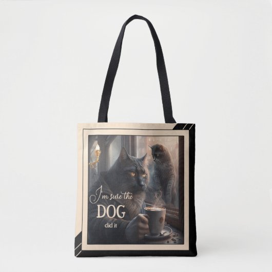 暗いユーモアおもしろい猫 トートバッグ (正面)