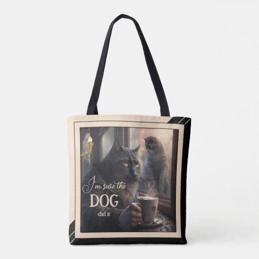 暗いユーモアおもしろい猫 トートバッグ (裏面)