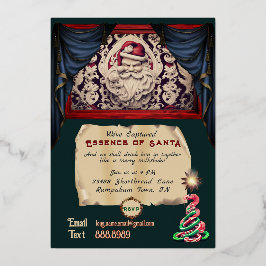 暗いライトクリスマスパーティー招待状 箔招待状