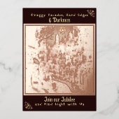 暗いライトクリスマスパーティー招待状 箔招待状 (正面)