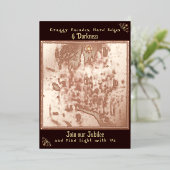 暗いライトクリスマスパーティー招待状 箔招待状 (立ち正面)