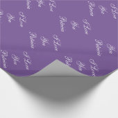 暗いラベンダーのすみれ色の名前をカスタムするI愛 ラッピングペーパー (角)