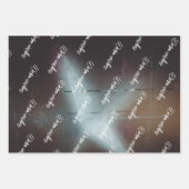 暗いレトロクリスマスバウブルとクリスマスツリー ラッピングペーパーシート (正面2)