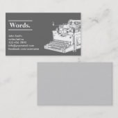 暗いレトロタイプライターライター/エディター名刺 名刺 (正面/裏面)