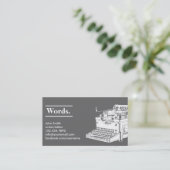 暗いレトロタイプライターライター/エディター名刺 名刺 (スタンド正面)