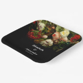 暗いロマンチックエレガントなムーディフローラの結婚花 ペーパープレート (傾斜あり)