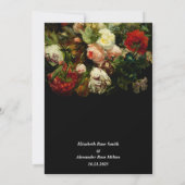 暗いロマンチックエレガントなムーディフローラの結婚花 招待状 (裏面)