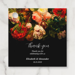 暗いロマンチックエレガントな不機嫌なフローラ結婚の フェイバータグ