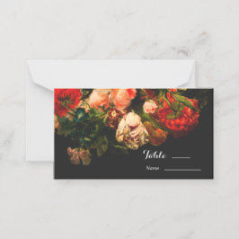 暗いロマンチックエレガントな不機嫌なフローラ結婚の プレイスカード