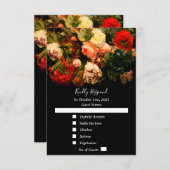暗いロマンチックエレガントな不機嫌なフローラ結婚の 出欠カード (正面/裏面)