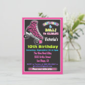 暗いローラーのスケートで滑るパーティの招待状で輝く 招待状 (スタンド正面)