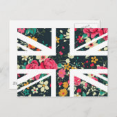 暗いヴィンテージのばら色の英国国旗イギリス(イギリス)の旗 ポストカード (正面/裏面)
